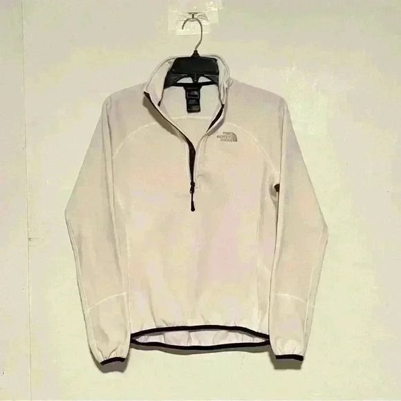 The North Face Light Gray Half Zip Pullover Fleece Jacket Womens Size Small - Picture 1 of 5